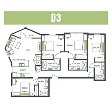 4BR/4BA - D3 Private floor plan